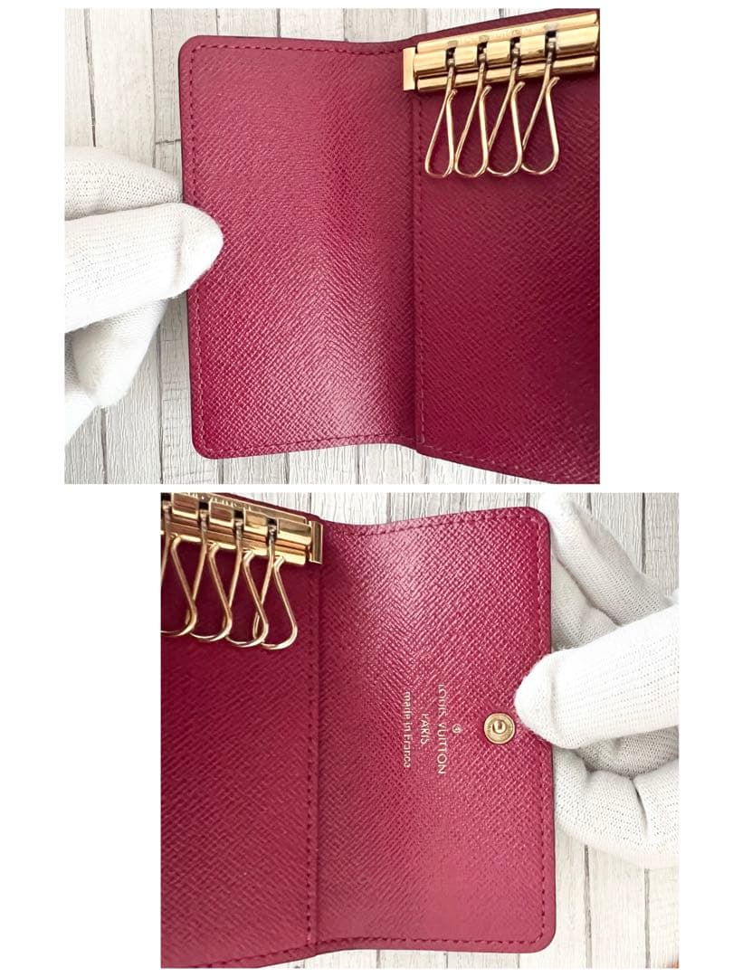 【美品】ルイヴィトン　キーケース　モノグラム　フューシャ　4連　ミュルティクレ4