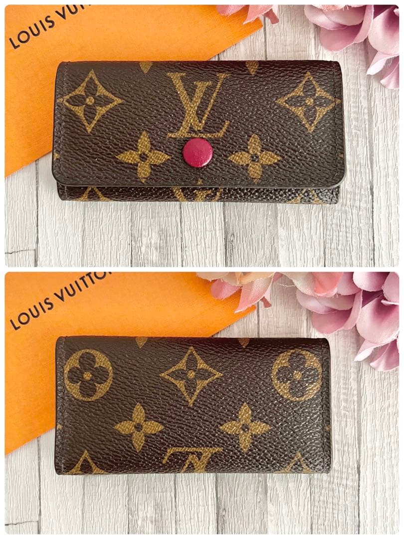 【美品】ルイヴィトン　キーケース　モノグラム　フューシャ　4連　ミュルティクレ4