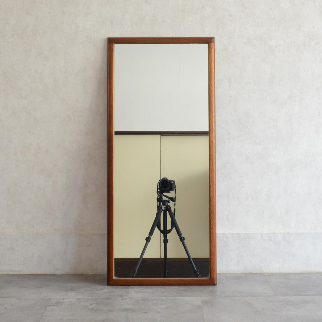 イギリス ヴィンテージ チーク ミラー 姿見 壁掛け スタンドミラー 立て掛け鏡