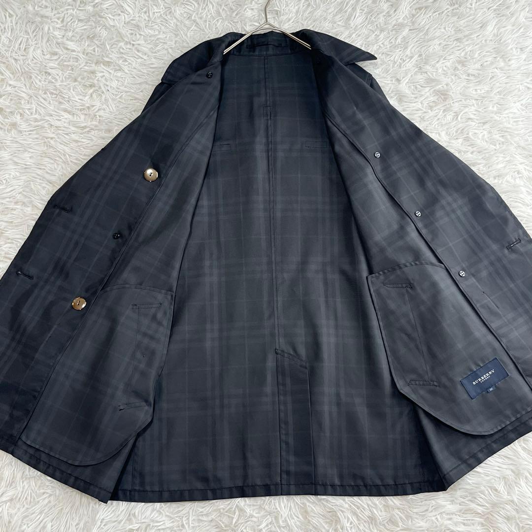 バーバリー トレンチコート シャドーチェック ミドル丈 黒 BURBERRY