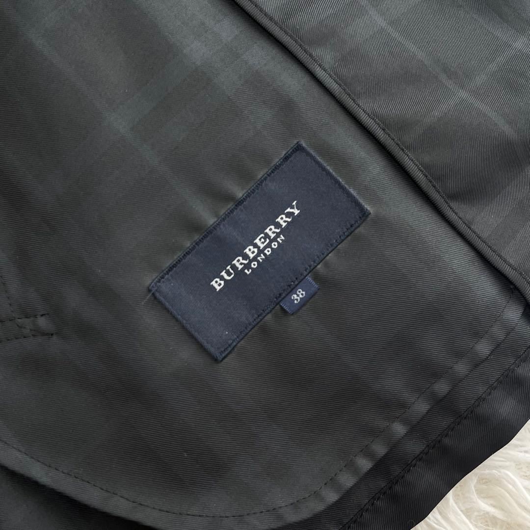 バーバリー トレンチコート シャドーチェック ミドル丈 黒 BURBERRY
