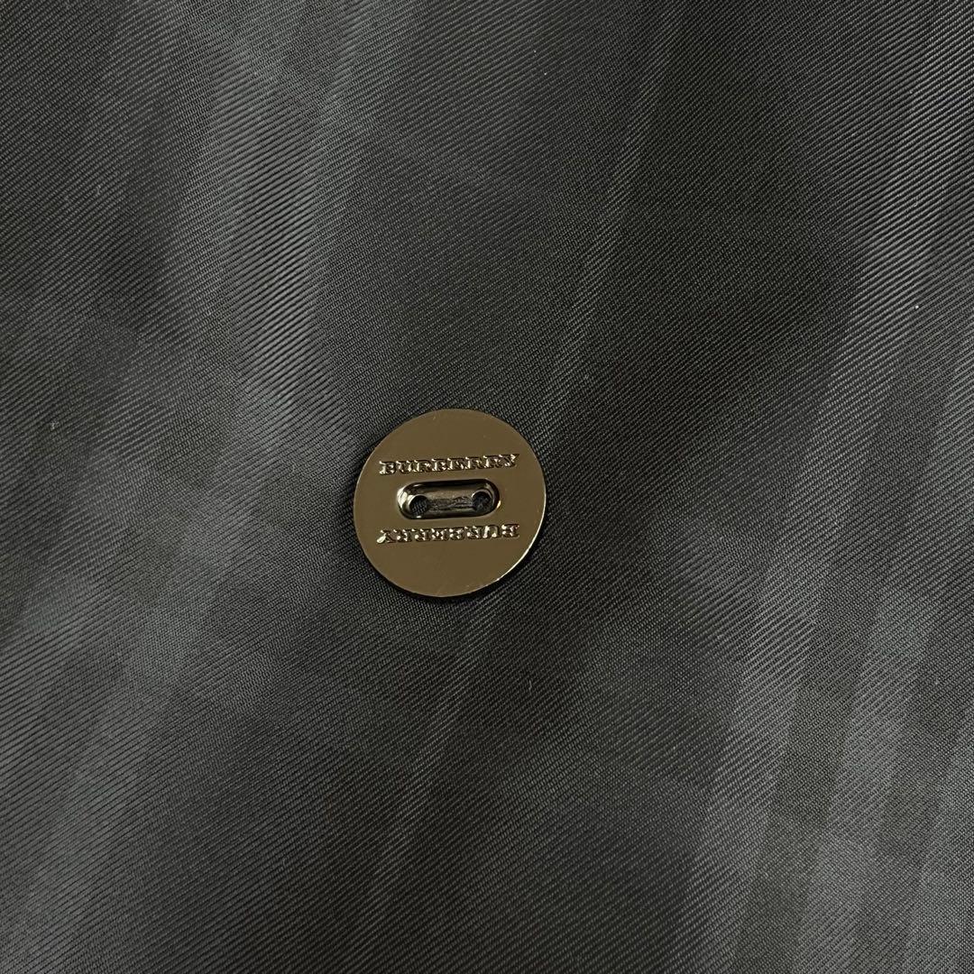 バーバリー トレンチコート シャドーチェック ミドル丈 黒 BURBERRY