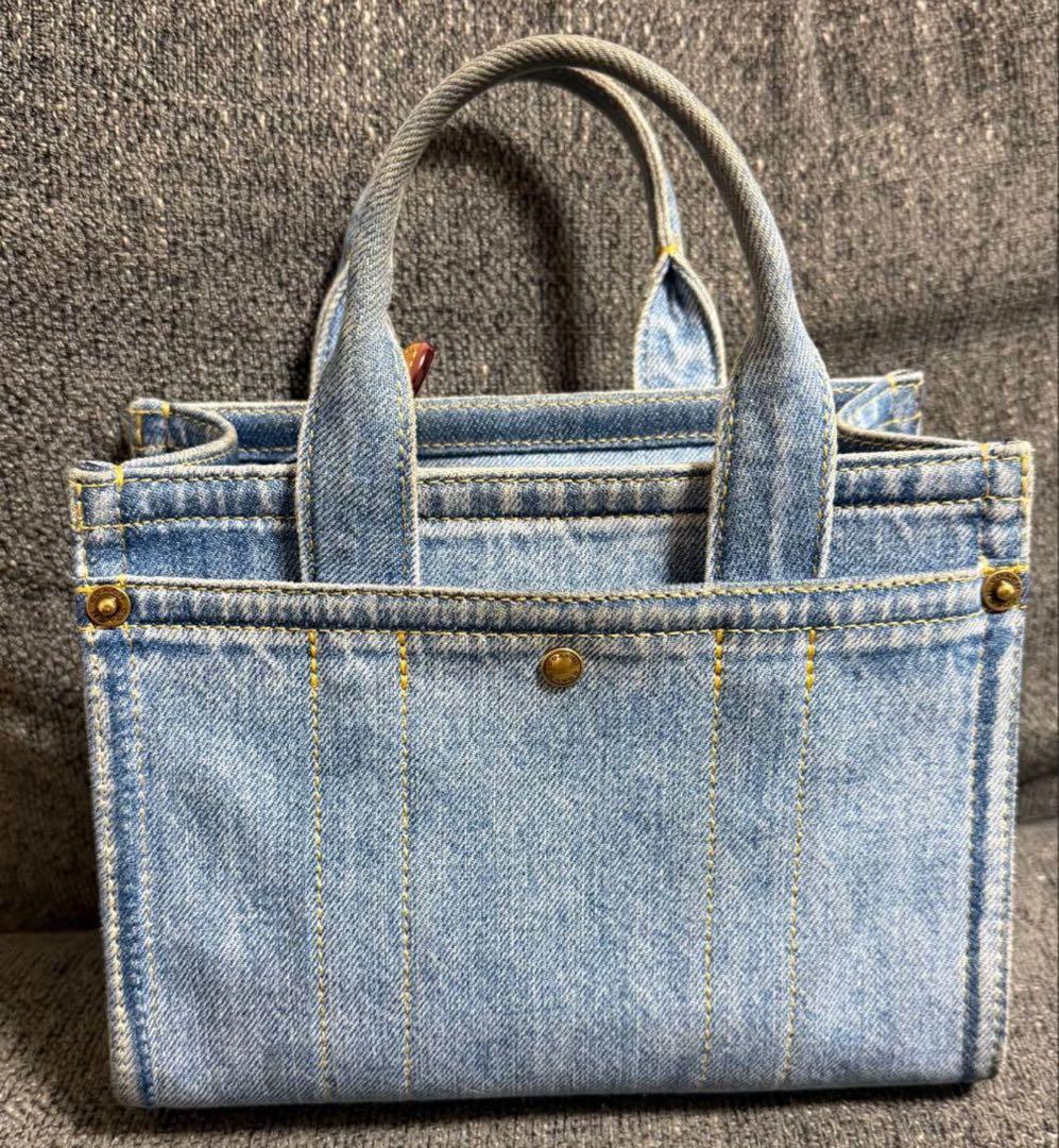 COACH デニム製 カーゴトート 20