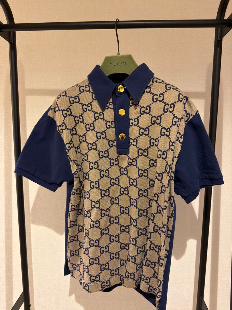GUCCI GGロゴポロシャツ XS ネイビー　羽生結弦さん着用