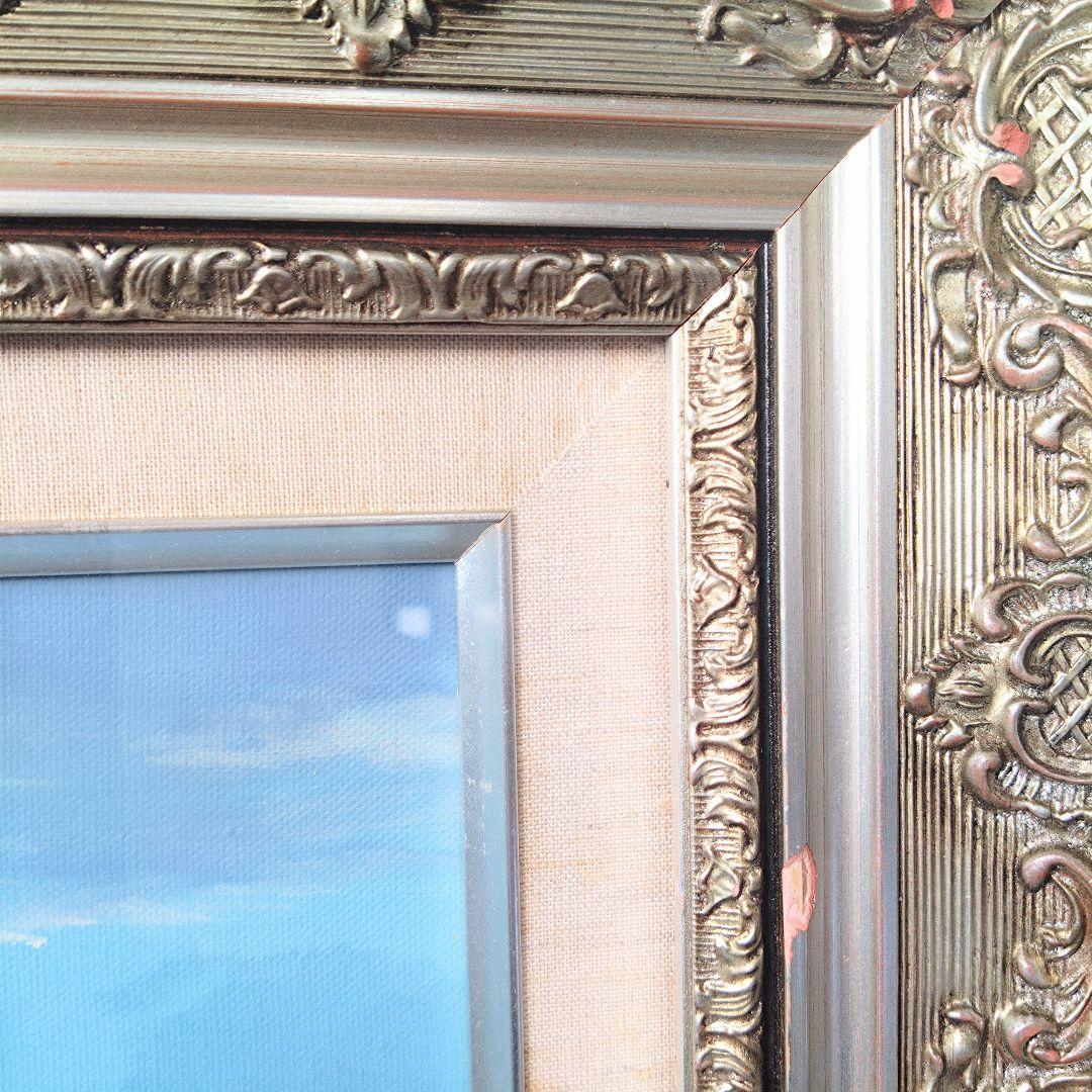 《値下げOK》模写 千葉弘道「朝やけの海」油彩 F20号 大型肉筆画 額装