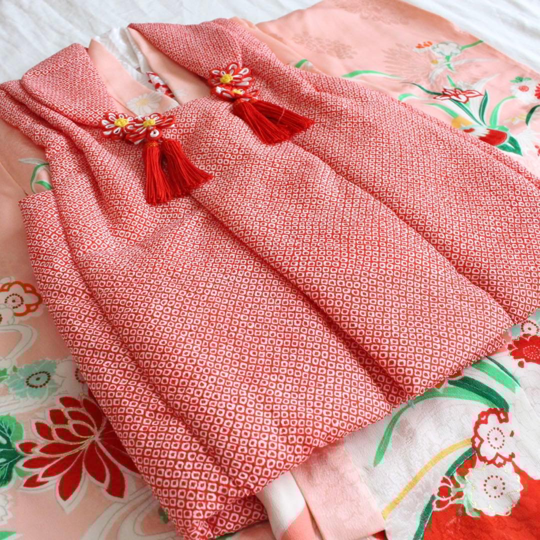 七五三 3歳 女の子 子供 アンティーク 正絹 着物 被布 セット