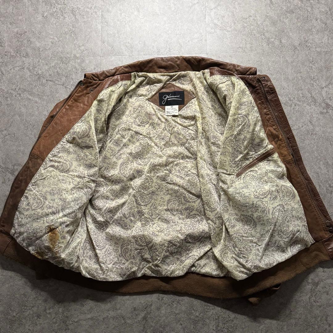 【90s vintage】フライトジャケット　A-2 ペイズリー　ボンバー　短丈