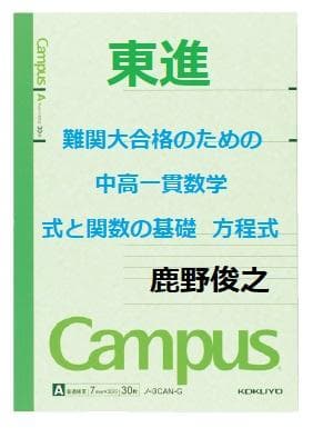 【東進】難関大合格のための中高一貫数学 式と関数の基礎　鹿野俊之先生第1講ノート