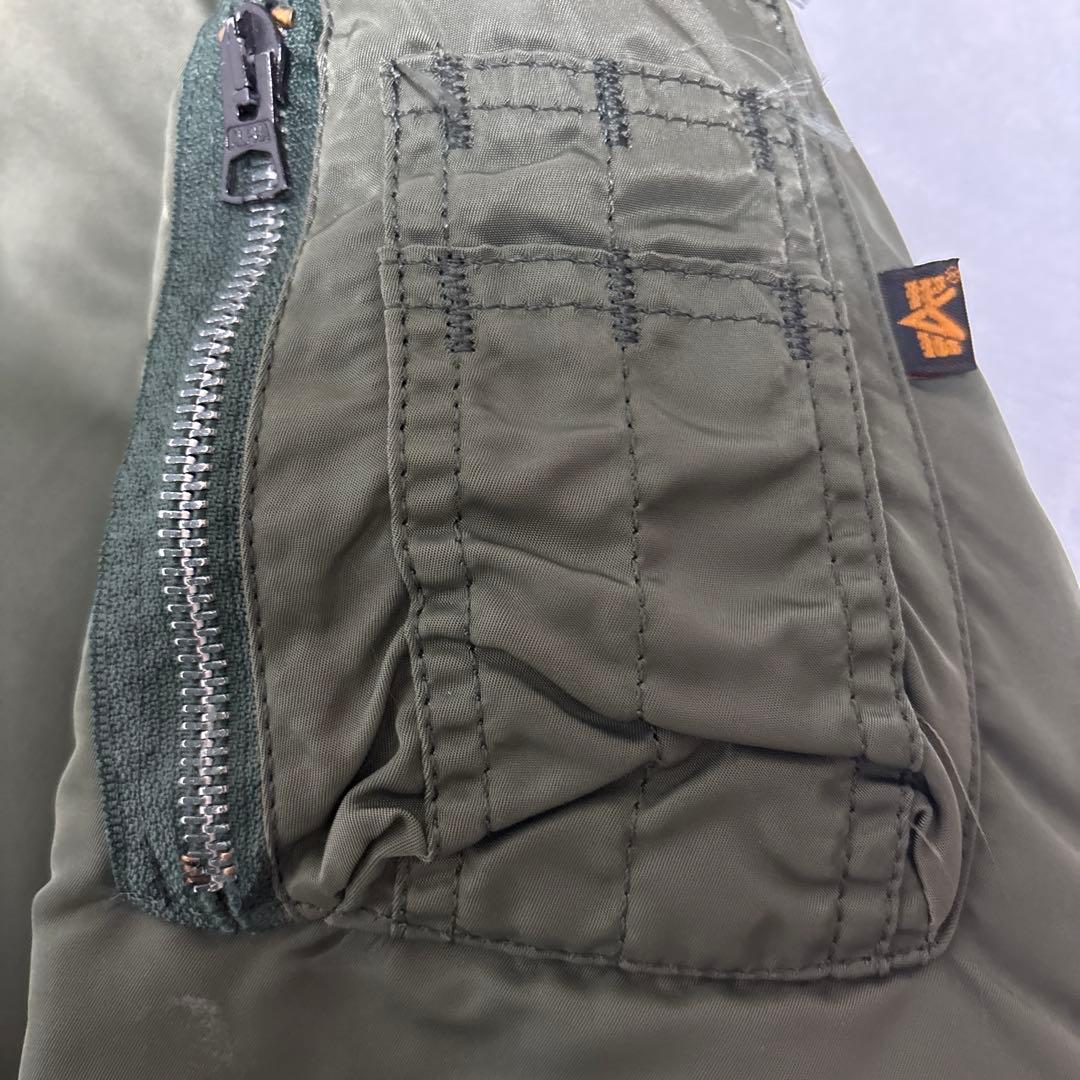 90s MA-1 実物 L 黒タグ ALPHA INDUSTRIES