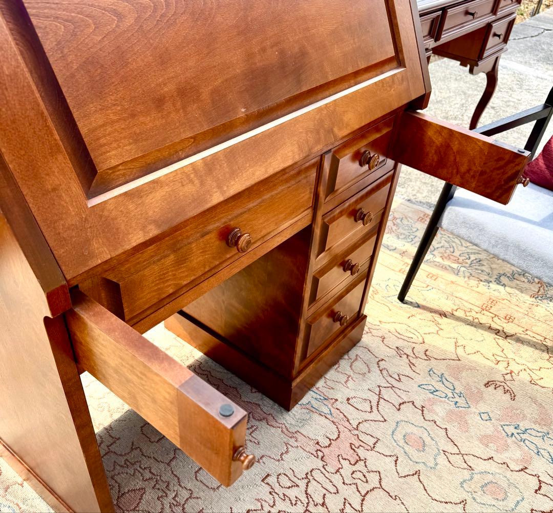 北海道民芸家具 樺無垢材 ライティングビューロー 民芸家具