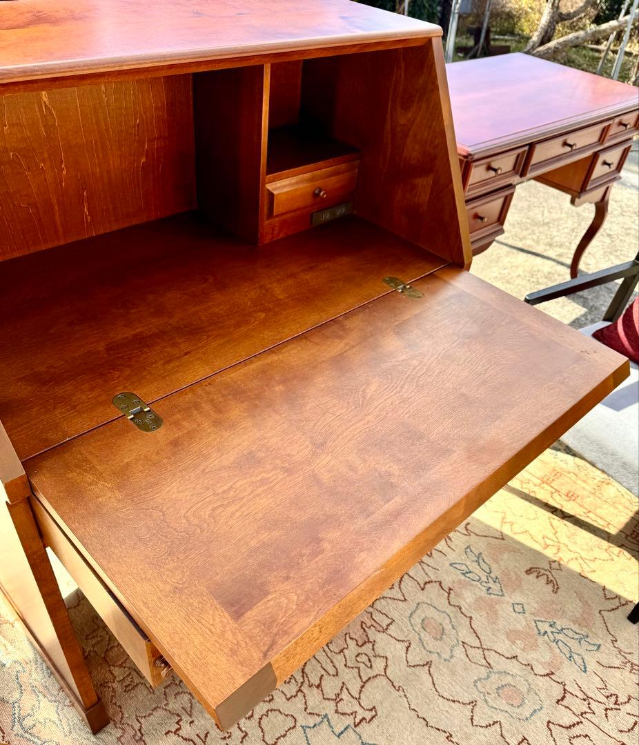 北海道民芸家具 樺無垢材 ライティングビューロー 民芸家具