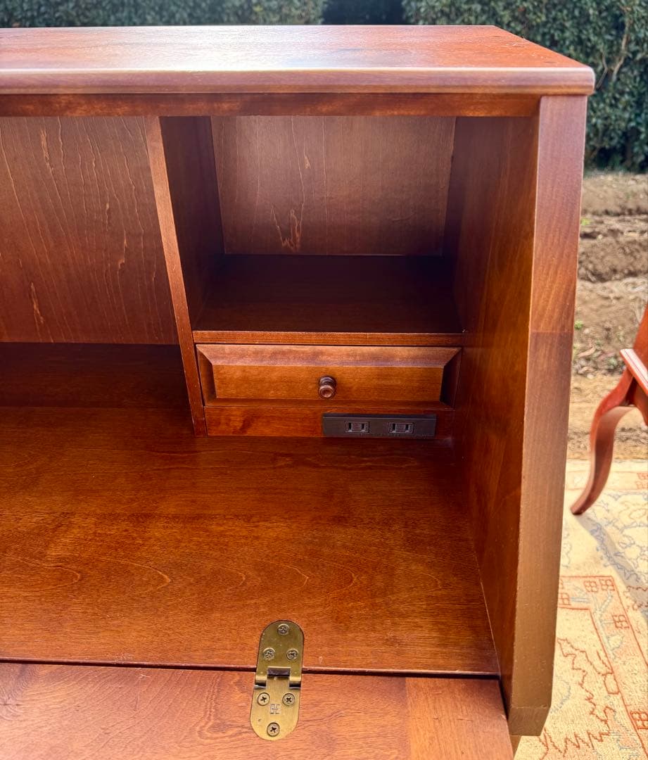 北海道民芸家具 樺無垢材 ライティングビューロー 民芸家具