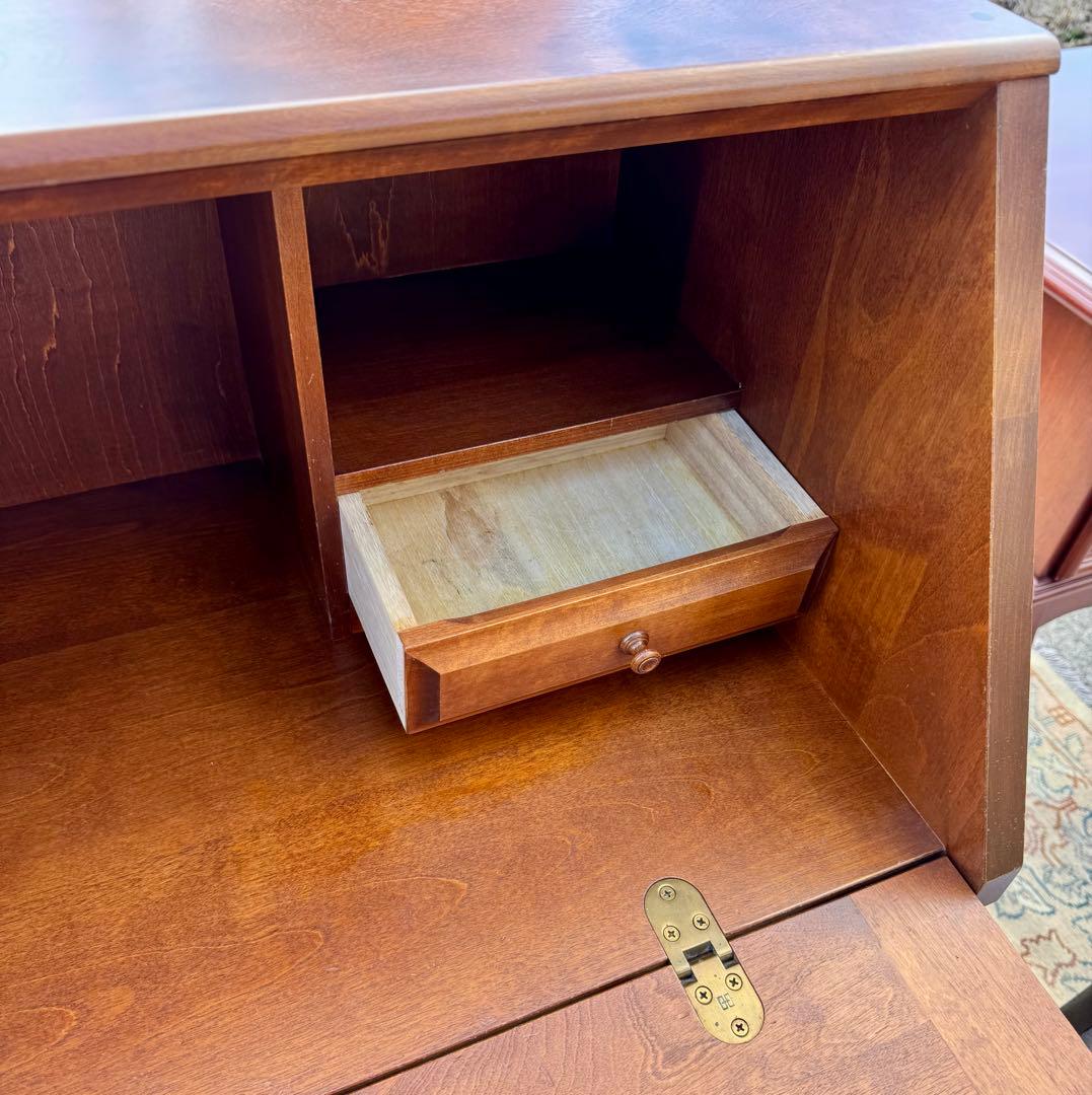 北海道民芸家具 樺無垢材 ライティングビューロー 民芸家具