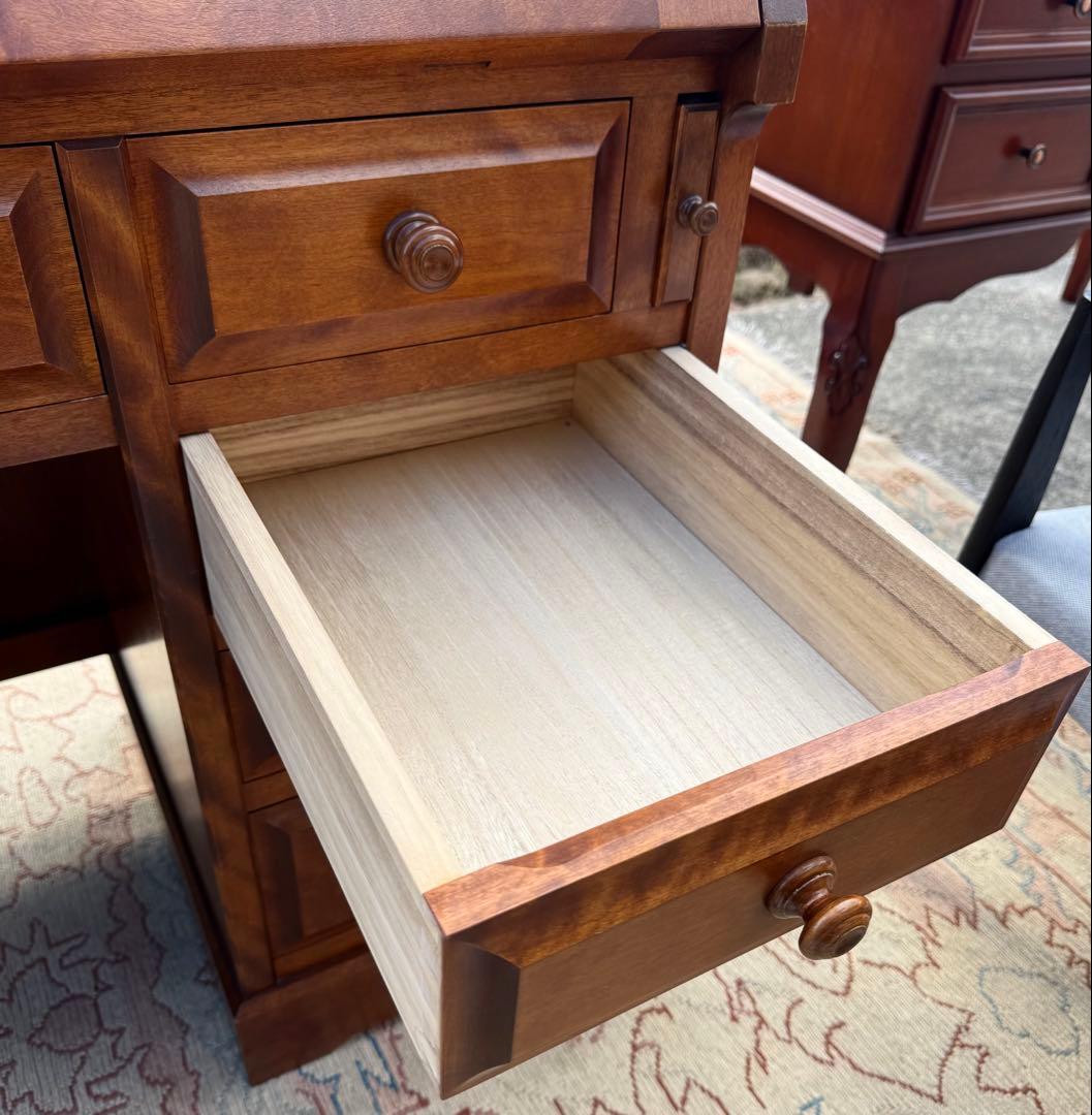 北海道民芸家具 樺無垢材 ライティングビューロー 民芸家具