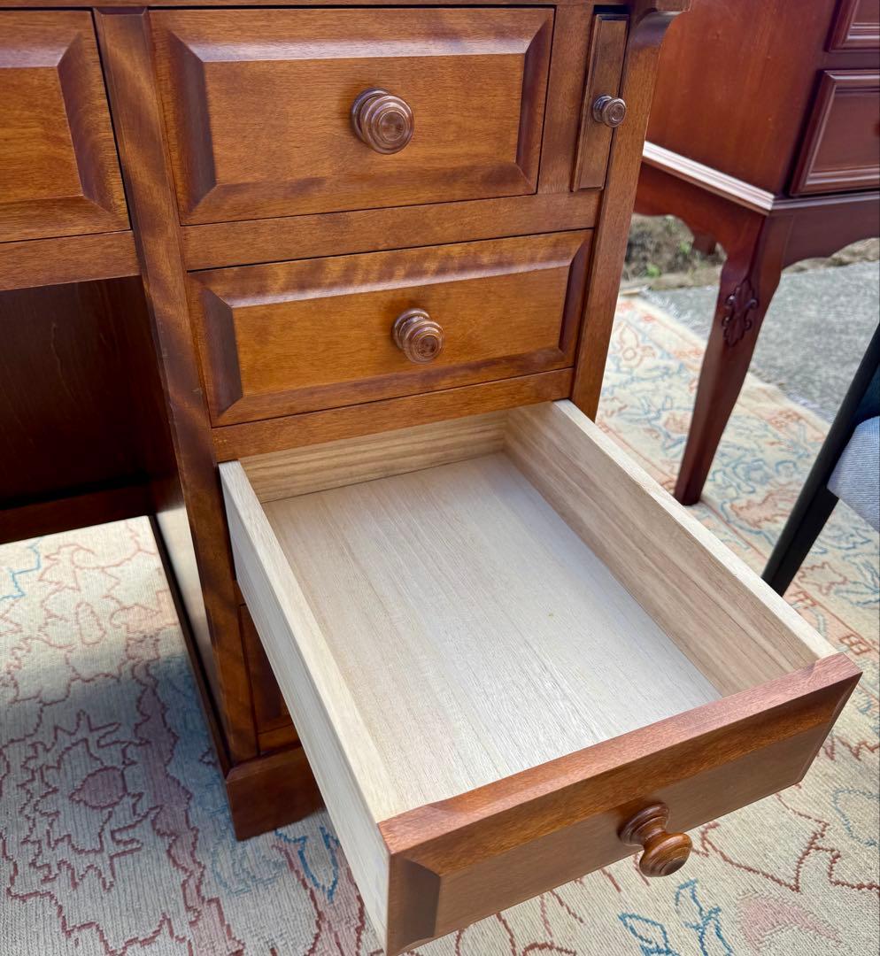 北海道民芸家具 樺無垢材 ライティングビューロー 民芸家具