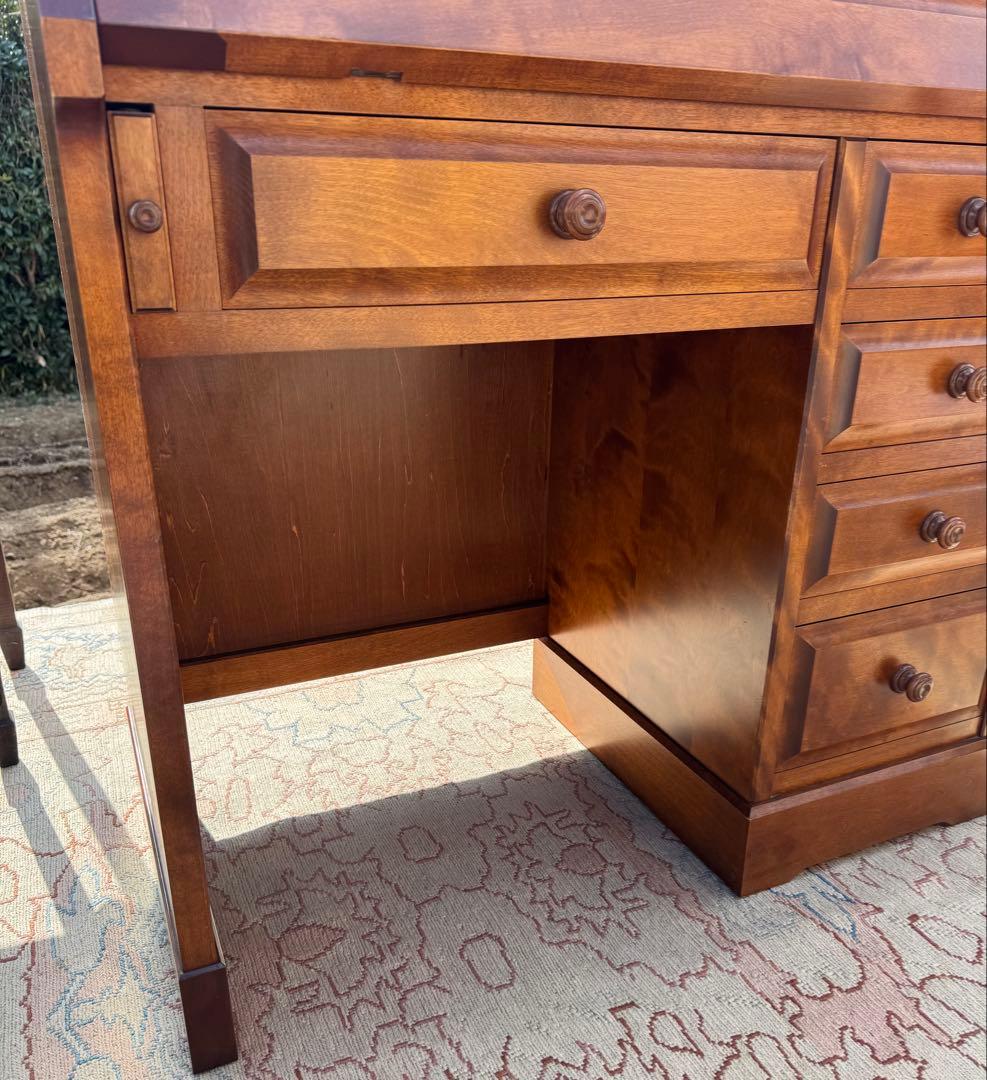 北海道民芸家具 樺無垢材 ライティングビューロー 民芸家具