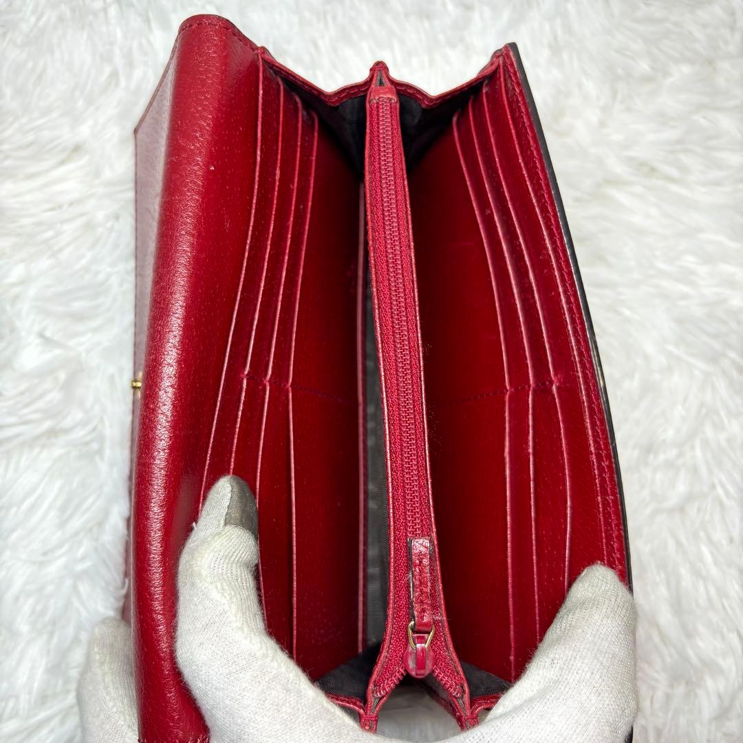 ✨美品✨ グッチ 長財布 ティアン 花 鳥 GGスプリーム 折り財布 レザー