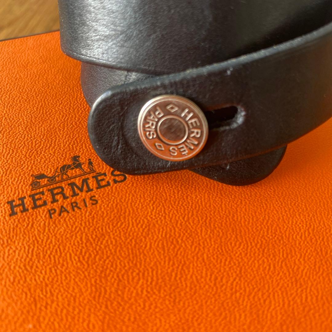 エルメス　セリエ　ブレスレットR刻　ブラックレザー