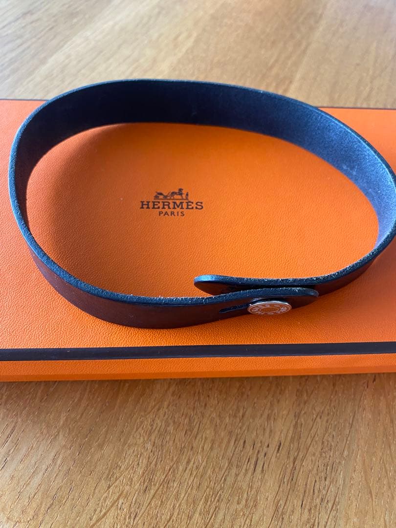 エルメス　セリエ　ブレスレットR刻　ブラックレザー