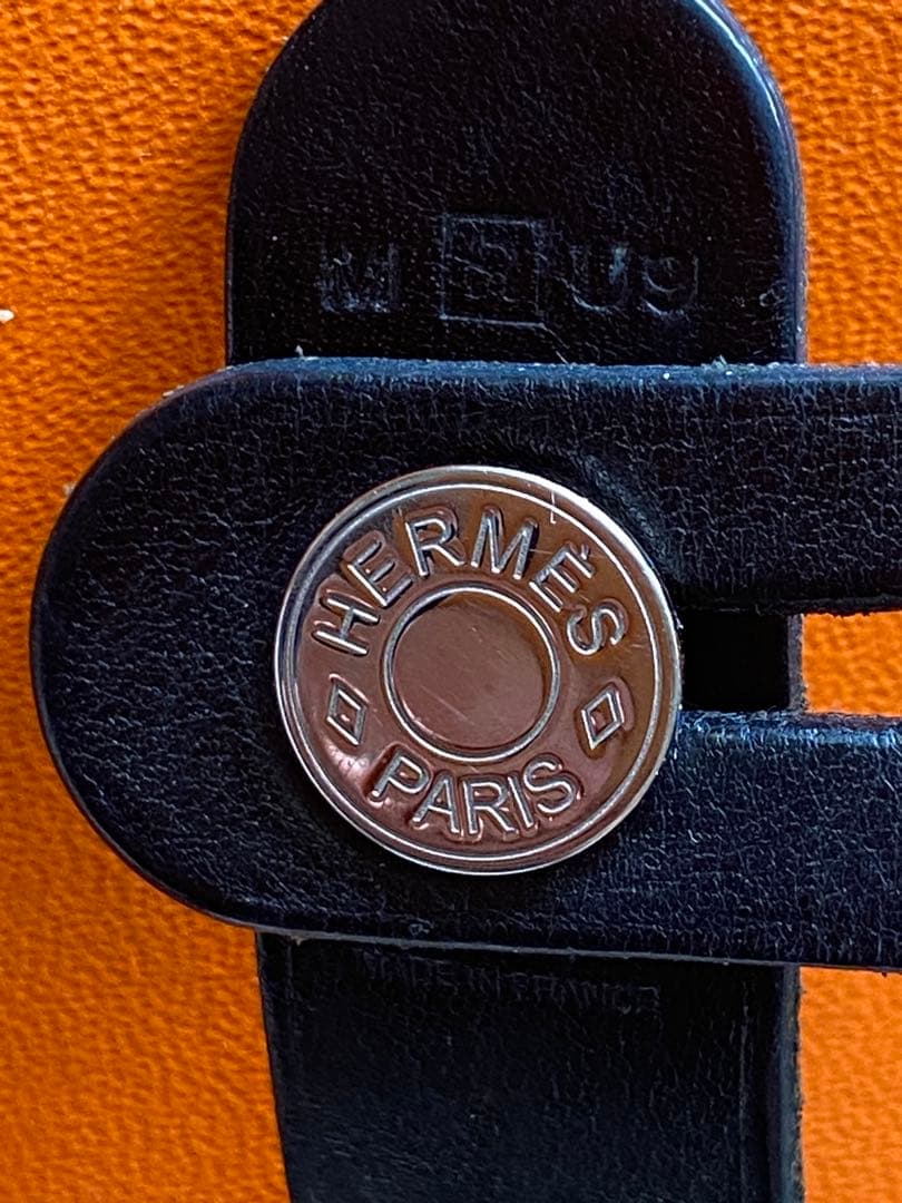 エルメス　セリエ　ブレスレットR刻　ブラックレザー