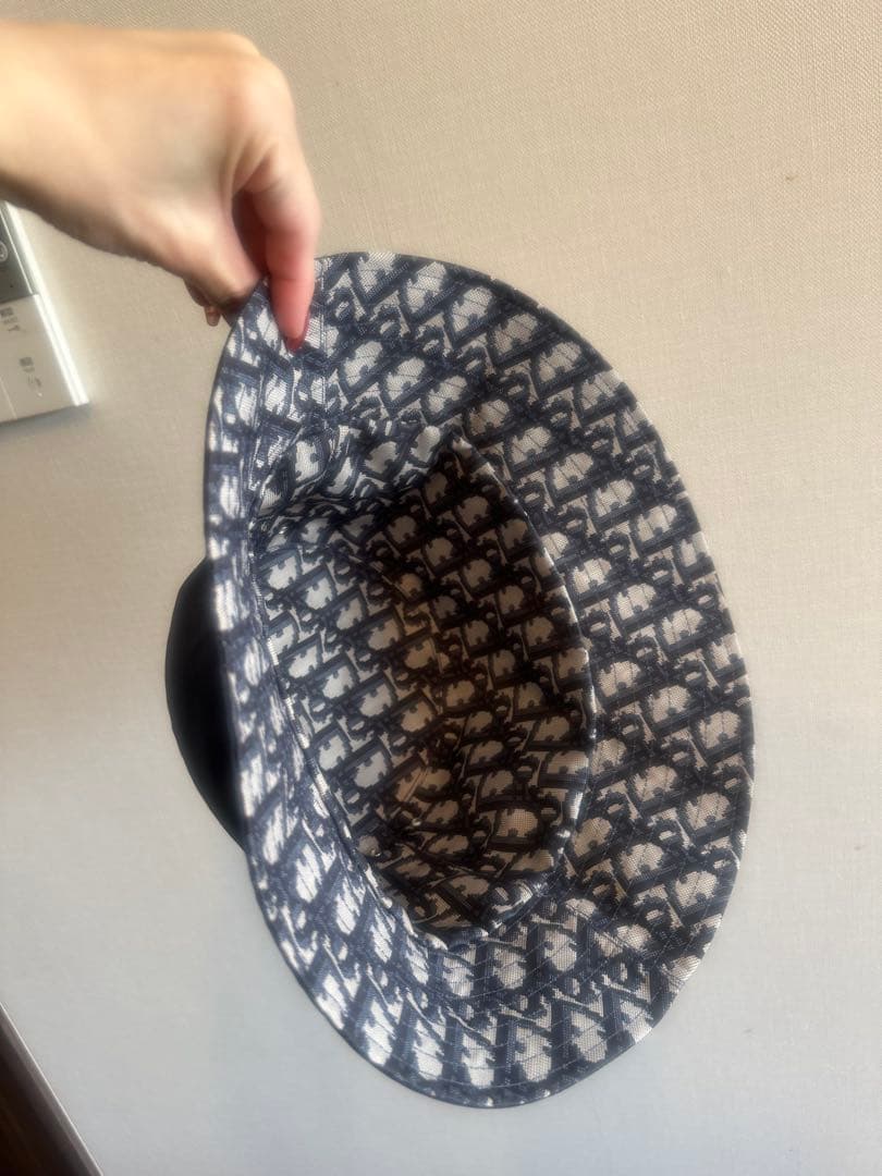 ネイビー バケットハット 内側パターン