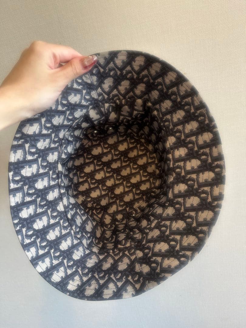 ネイビー バケットハット 内側パターン