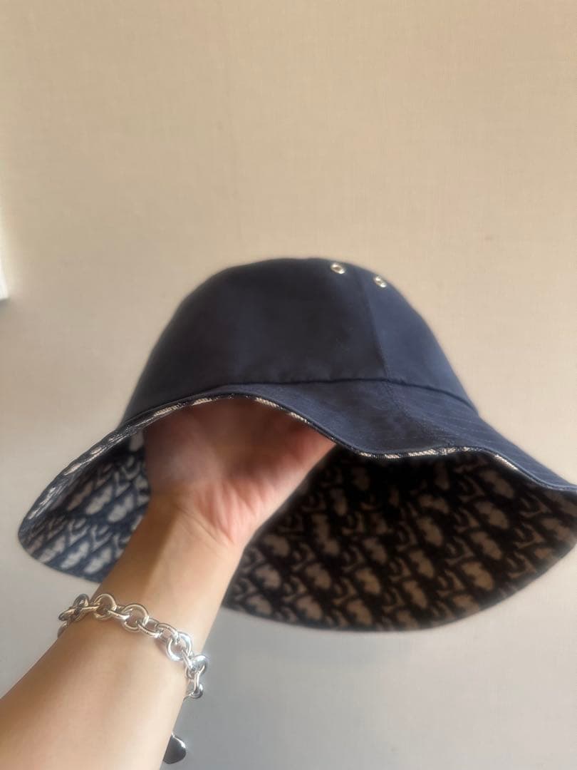 ネイビー バケットハット 内側パターン