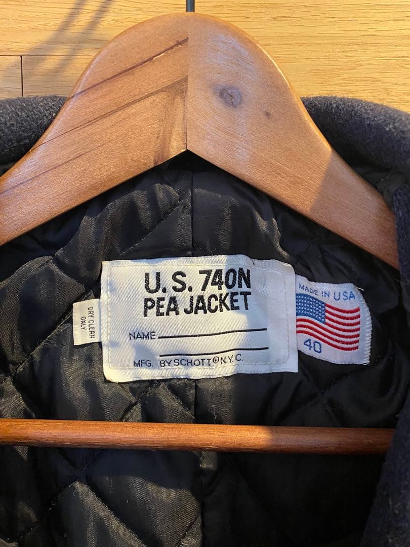 Schottショット　ピーコート　ネイビー　Ｌ