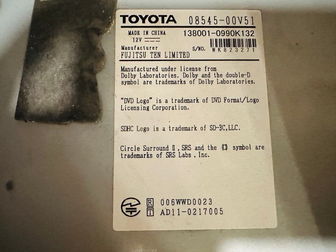 トヨタ純正ナビ　NSZT-W62G プリウス30