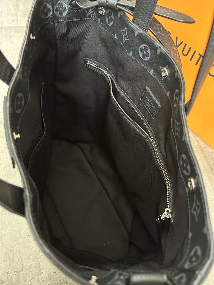 (正規品)LOUIS VUITTON ブラック エクリプストートバッグタイガラマ