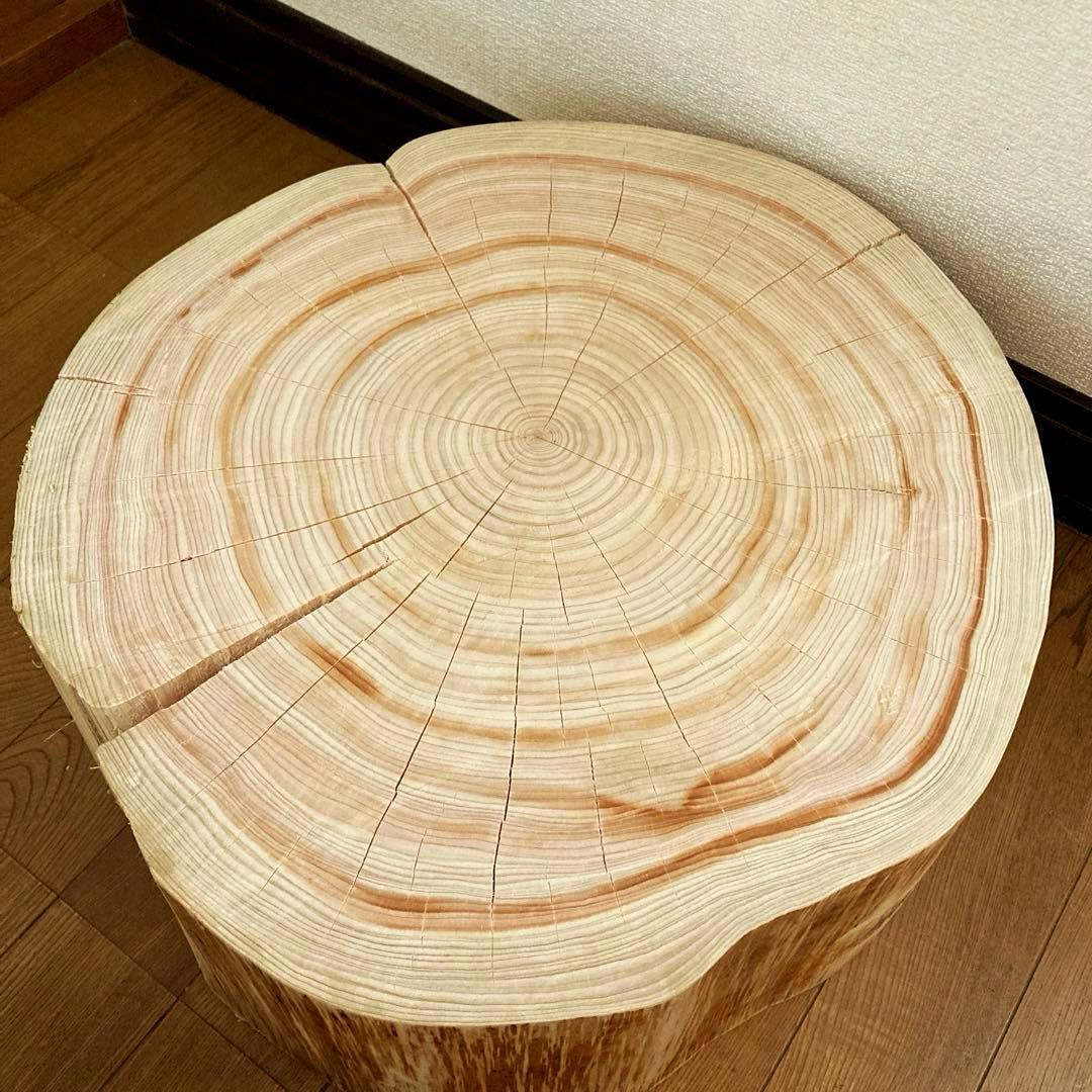 一枚板　切り株　ナチュラルウッド　特大46cm 樹齢約80年 ハンドメイドB
