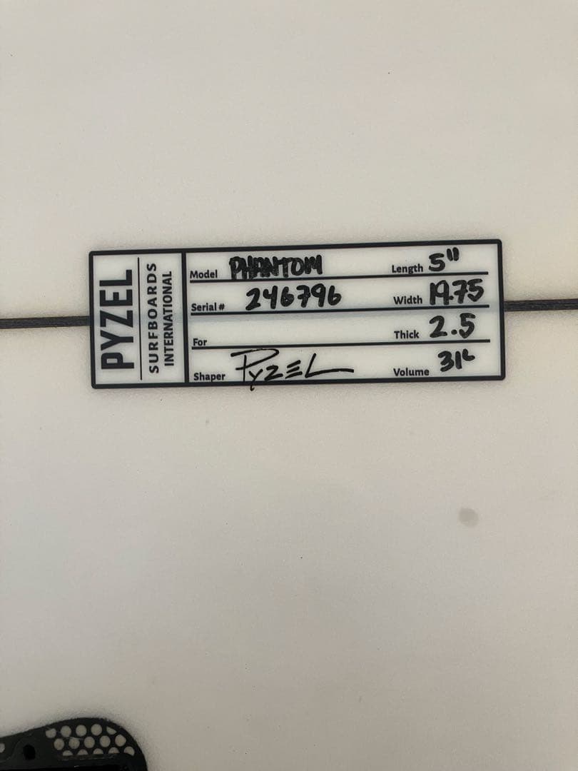 【タウユ】PYZEL PHANTOM　5'11 31Lパイゼル　ファントム