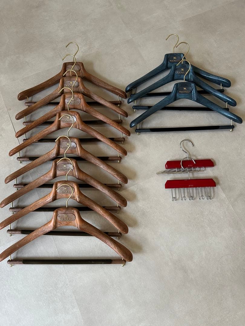 高級ハンガーセット　マイネッティ（ブルー　ブラウン）　ナカタハンガー