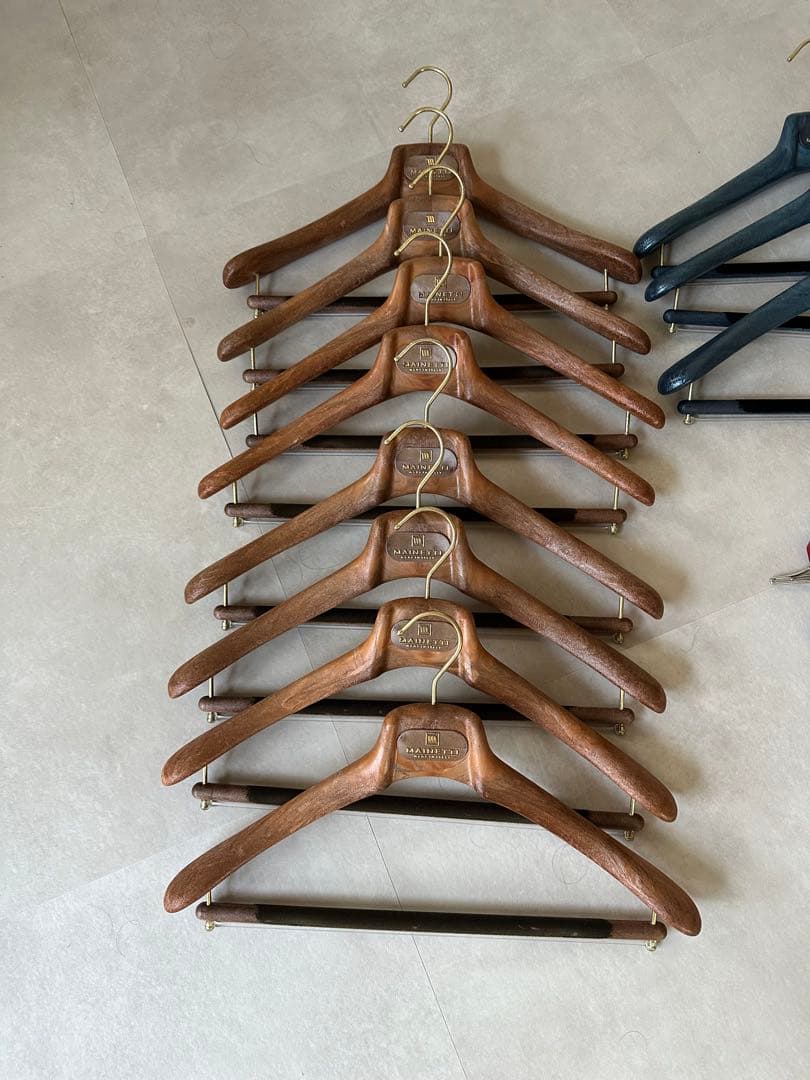 高級ハンガーセット　マイネッティ（ブルー　ブラウン）　ナカタハンガー