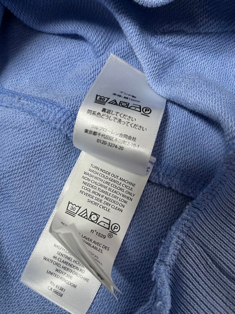 ポロラルフローレン　パーカー　ライトブルー　レディース　S ビッグポニー　刺繍