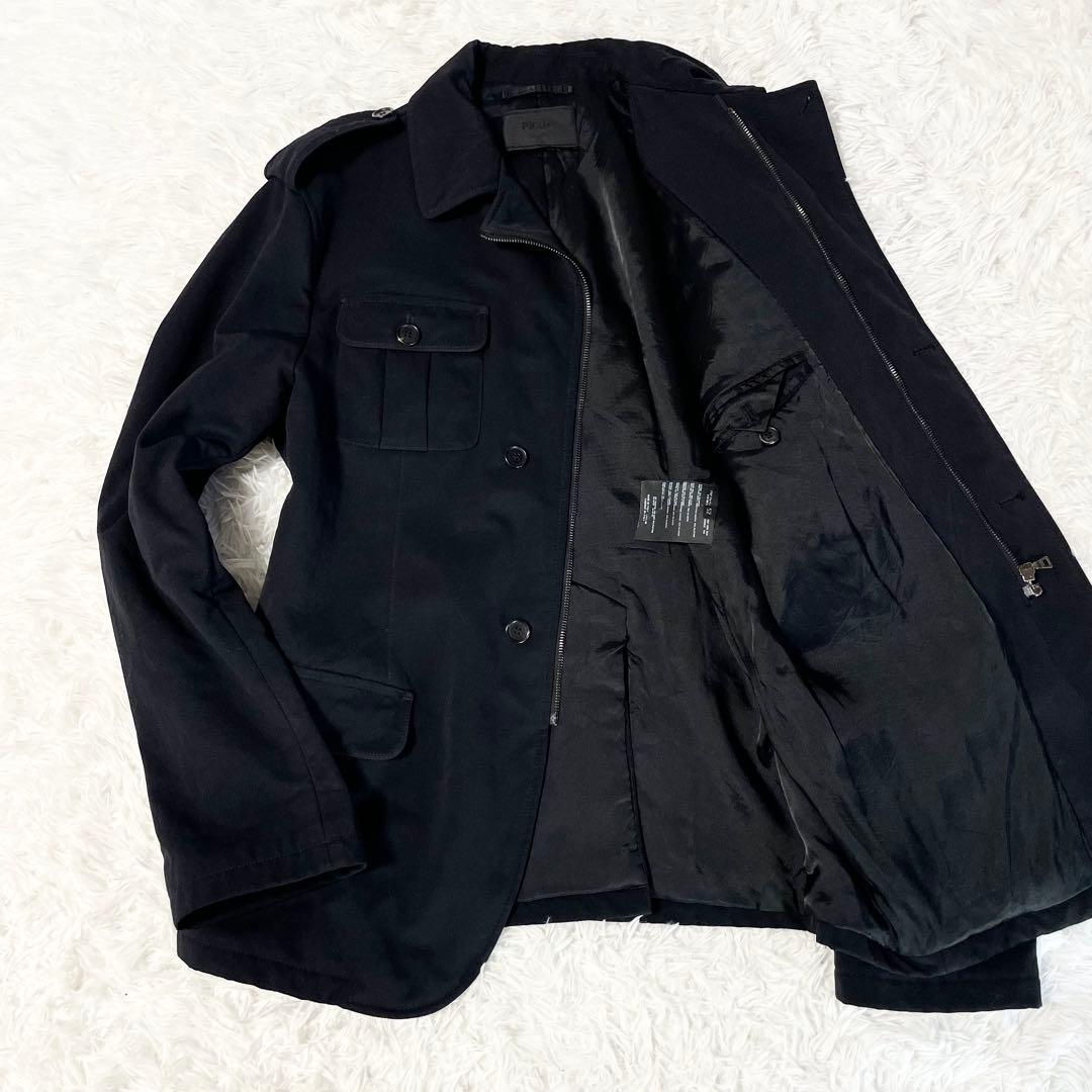 【美品】PRADA カーブドオフィサージャケット AW08 サイズ52 黒