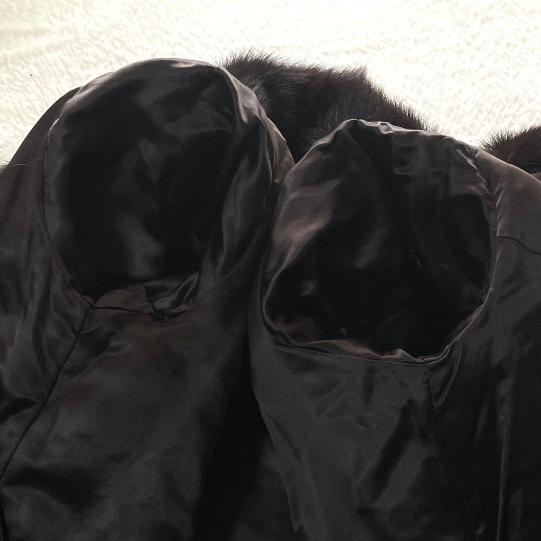 【総丈115cm】ミンク 本毛皮 ロングコート リアルファー M相当 毛並み◎