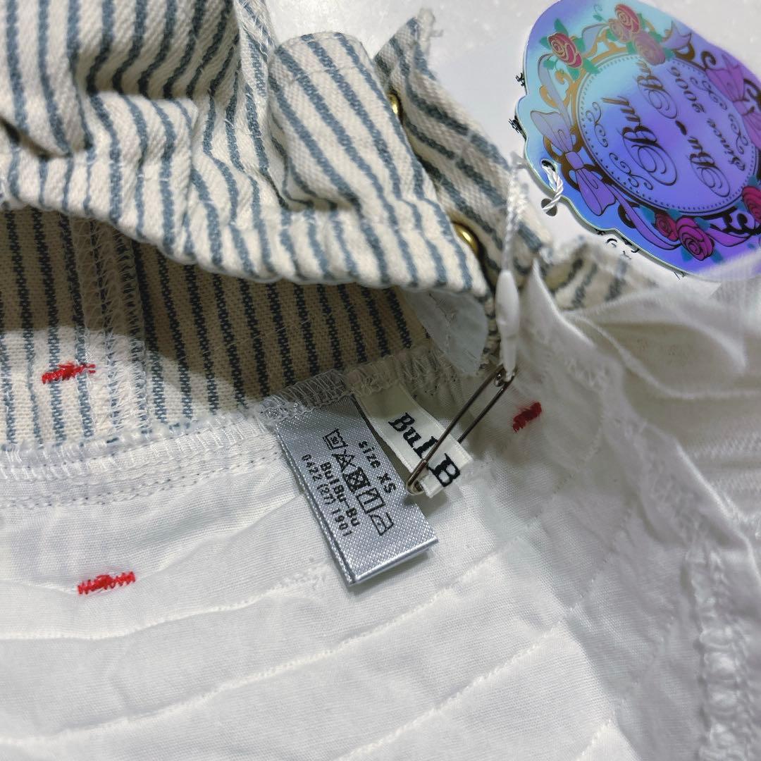 ブルブブ★即完売ヒッコリージャンスカXS☆サックス★スカート新品タグ付き