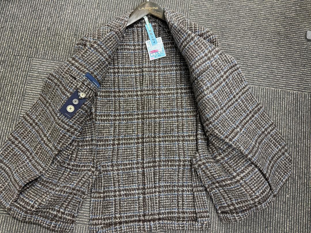 ハ*ー様 ルディーニ　グレンチェック　ツイード調　厚手ウールジャケット　42