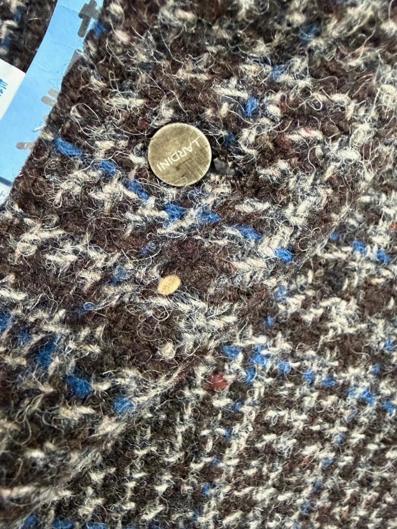 ハ*ー様 ルディーニ　グレンチェック　ツイード調　厚手ウールジャケット　42