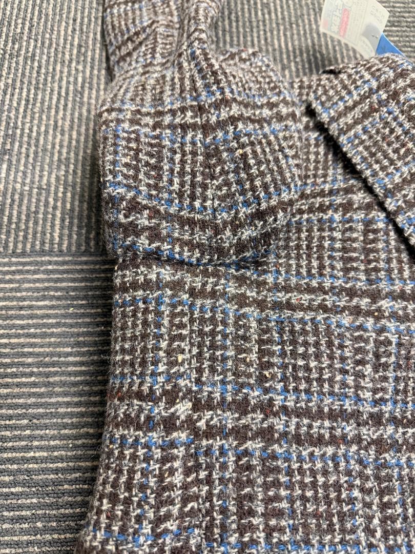 ハ*ー様 ルディーニ　グレンチェック　ツイード調　厚手ウールジャケット　42
