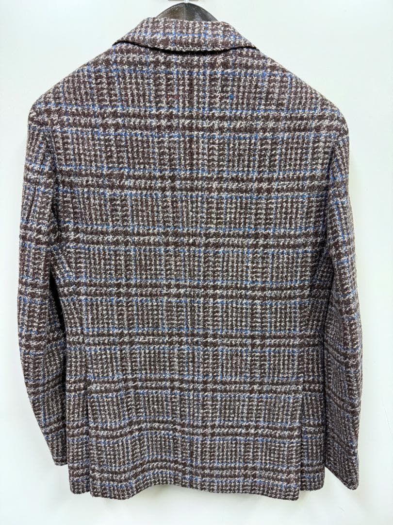 ハ*ー様 ルディーニ　グレンチェック　ツイード調　厚手ウールジャケット　42