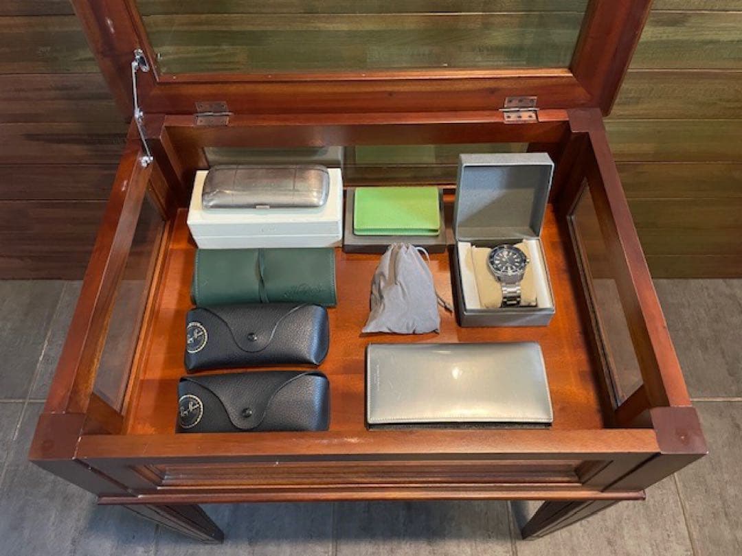 直接引取歓迎 超美品■面取ガラス硝子 コレクションテーブル/ショーケーステーブル