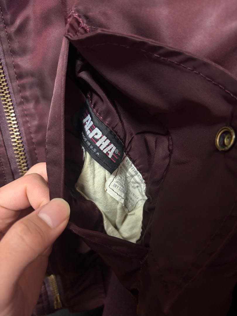 80sアルファ インダストリーズ MA-1 ボルドー　フライトジャケット