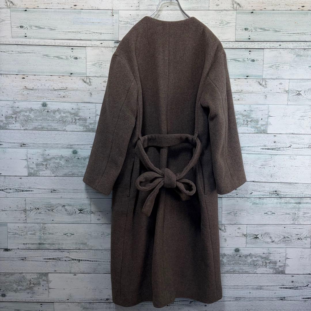 ☆ほぼ未使用☆ビューティー&ユースMANTECO ノーカラーベルト ロングコート