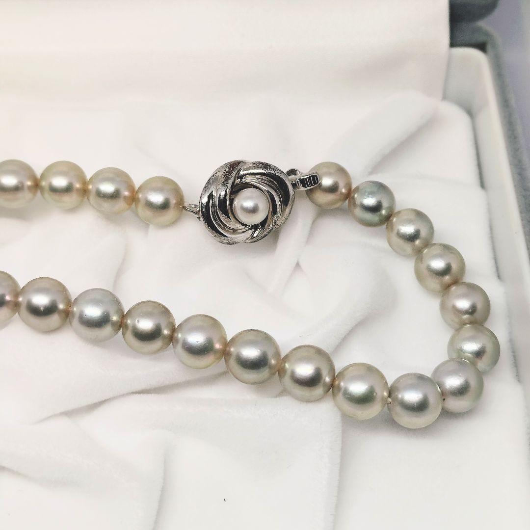 あこや真珠 パールネックレス 7.7mm 38.3g silver刻印