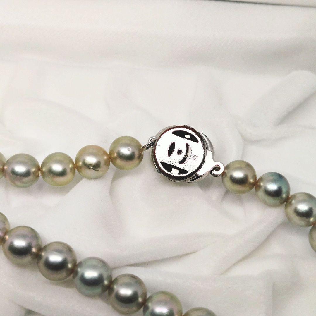 あこや真珠 パールネックレス 7.7mm 38.3g silver刻印