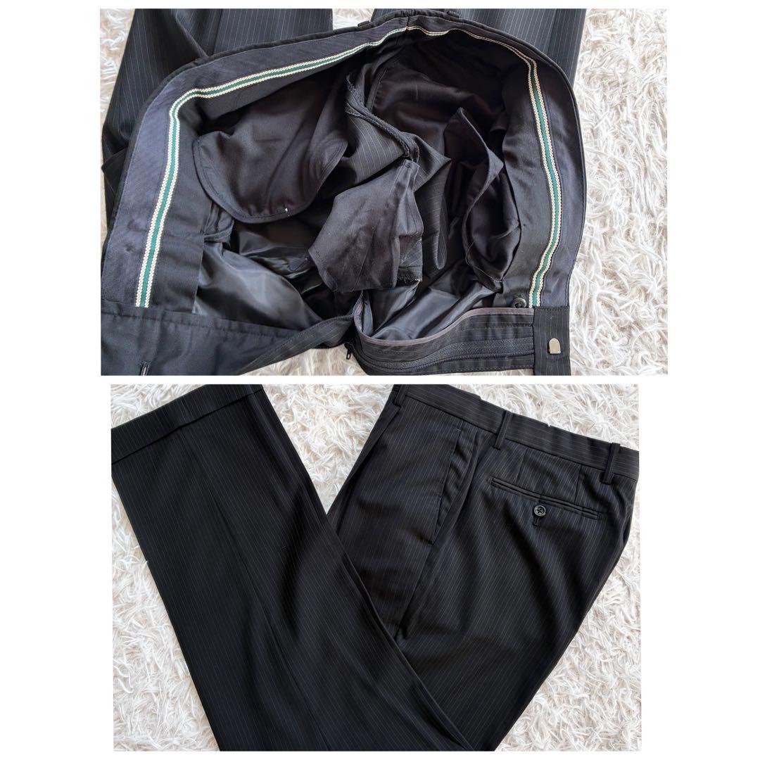 美品★最高級ロロピアーナ　ジランダードリーム　スーツ　上下　ストライプ　黒