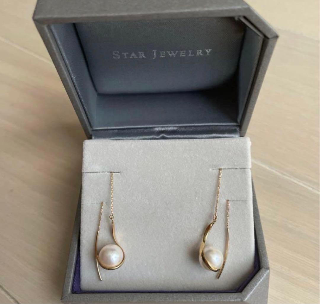 K18 パール　グラビティピアス　スタージュエリー　真珠