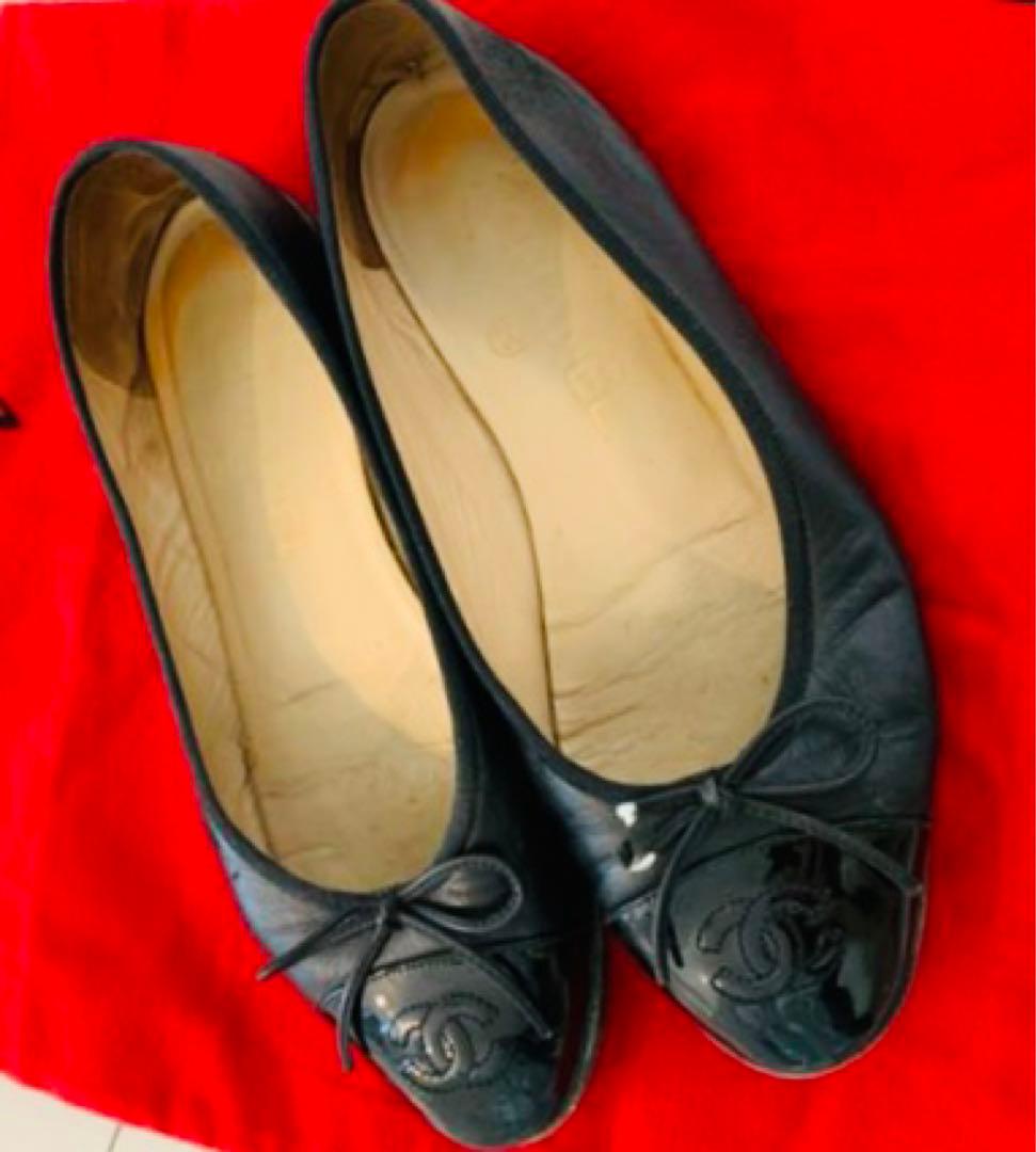 シャネル　Chanel 黒 バレリーナ